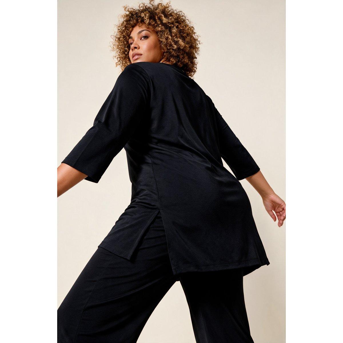 T-shirt coupe évasée noir, ULLA POPKEN