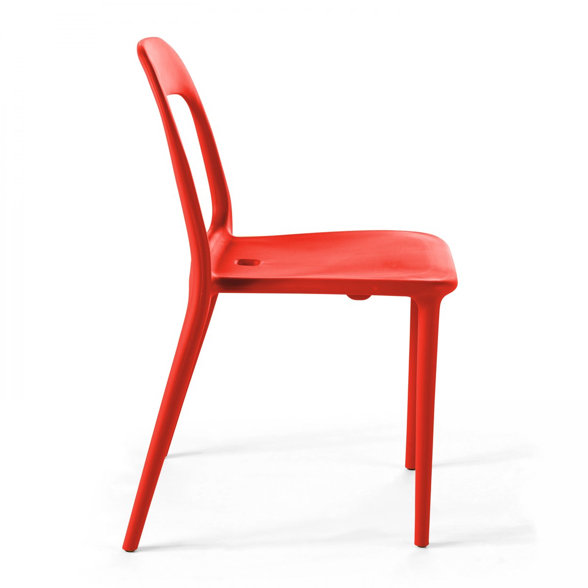 Lot de 4 chaises de jardin en plastique, PARIS rouge, OVIALA