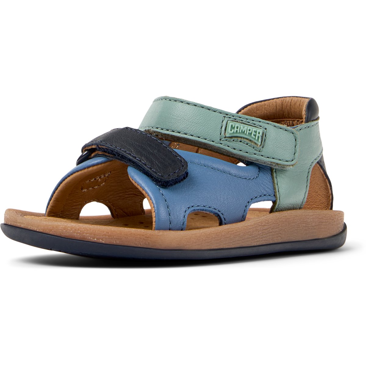Sandales Bicho Twins bleu vert et gris foncé, CAMPER