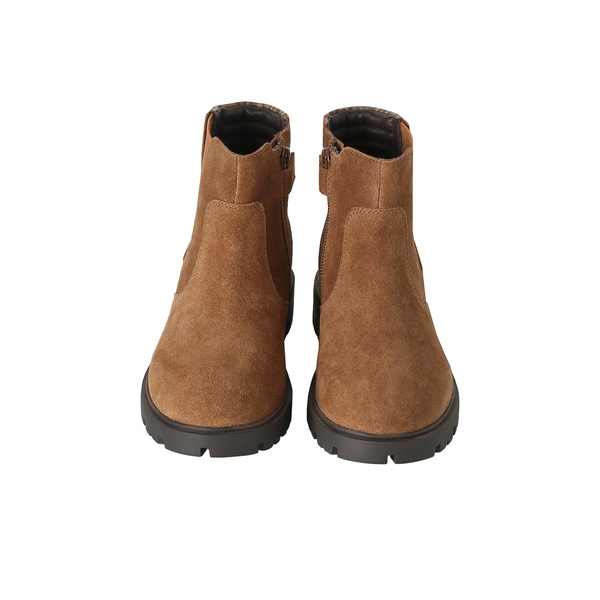 Boots cuir zippées marron, VERTBAUDET