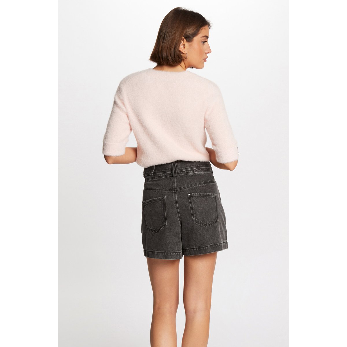Pull manches courtes rose, MORGAN