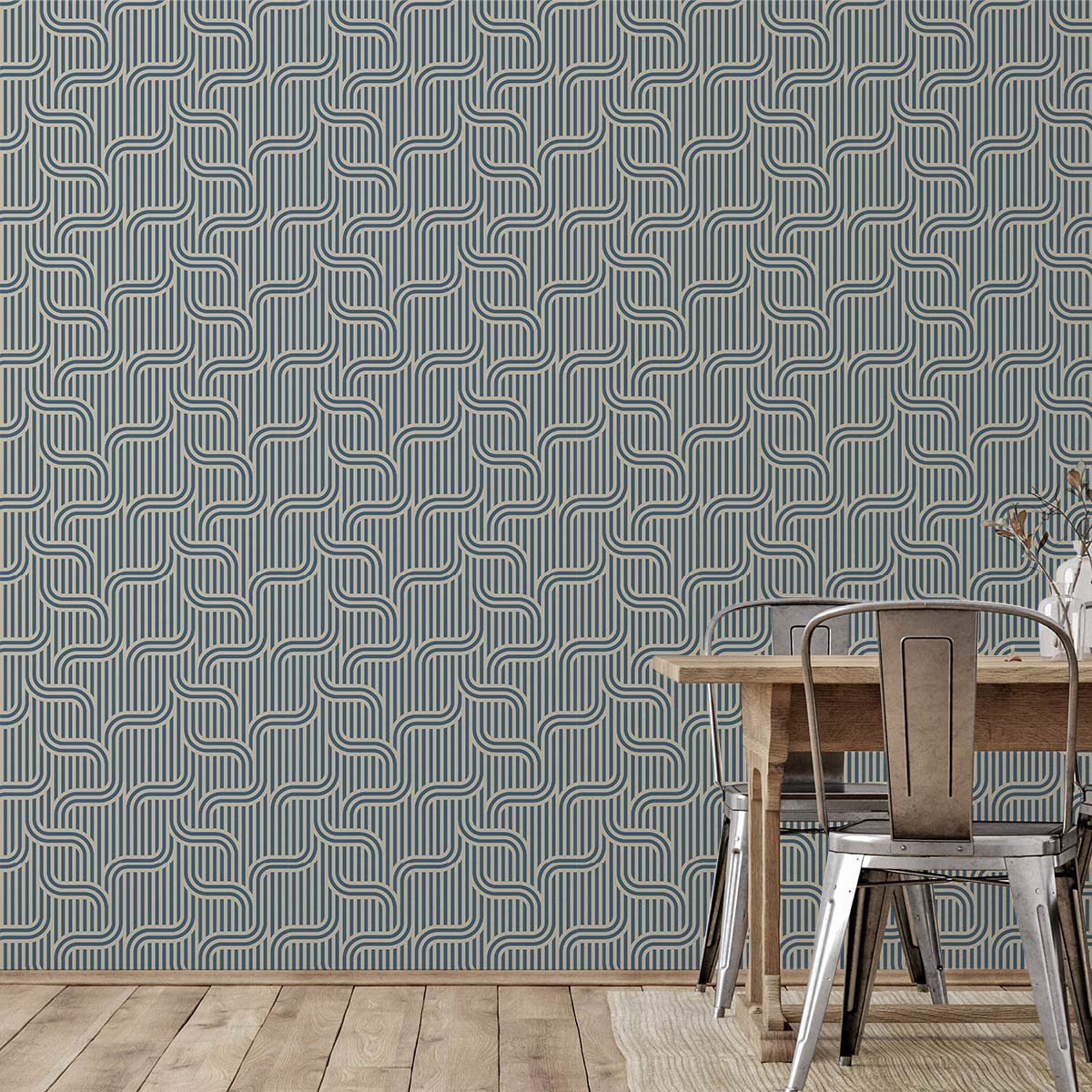 Papier peint, blue roots décorative bleu, HEXOA