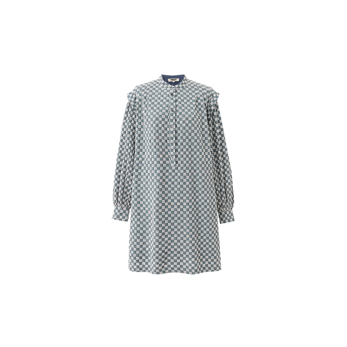 Robe en coton col roulé ALLIUM bleu jean, FRNCH