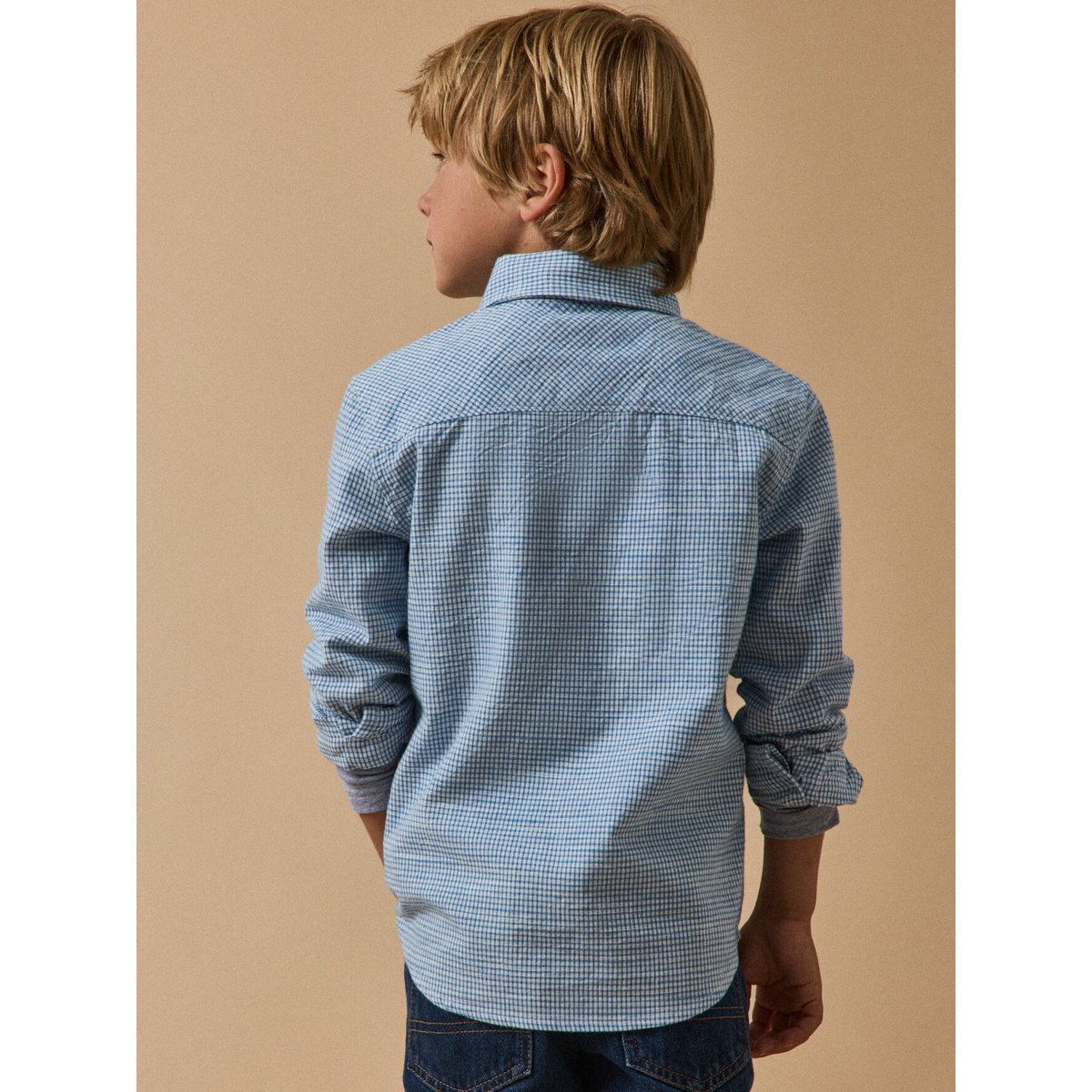 Chemise  Vichy bleu, CYRILLUS
