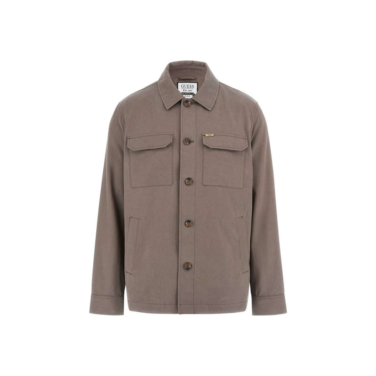 Surchemise Lyocell Mélangé marron claire, GUESS