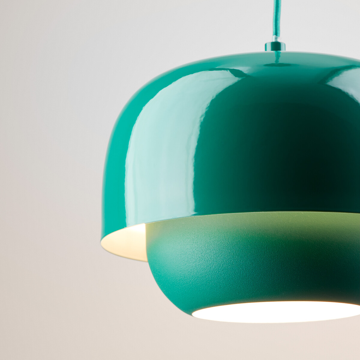 Hanging Lamp in Coloured Iron Ø21.4cm Kinoko green, LA REDOUTE INTERIEURS