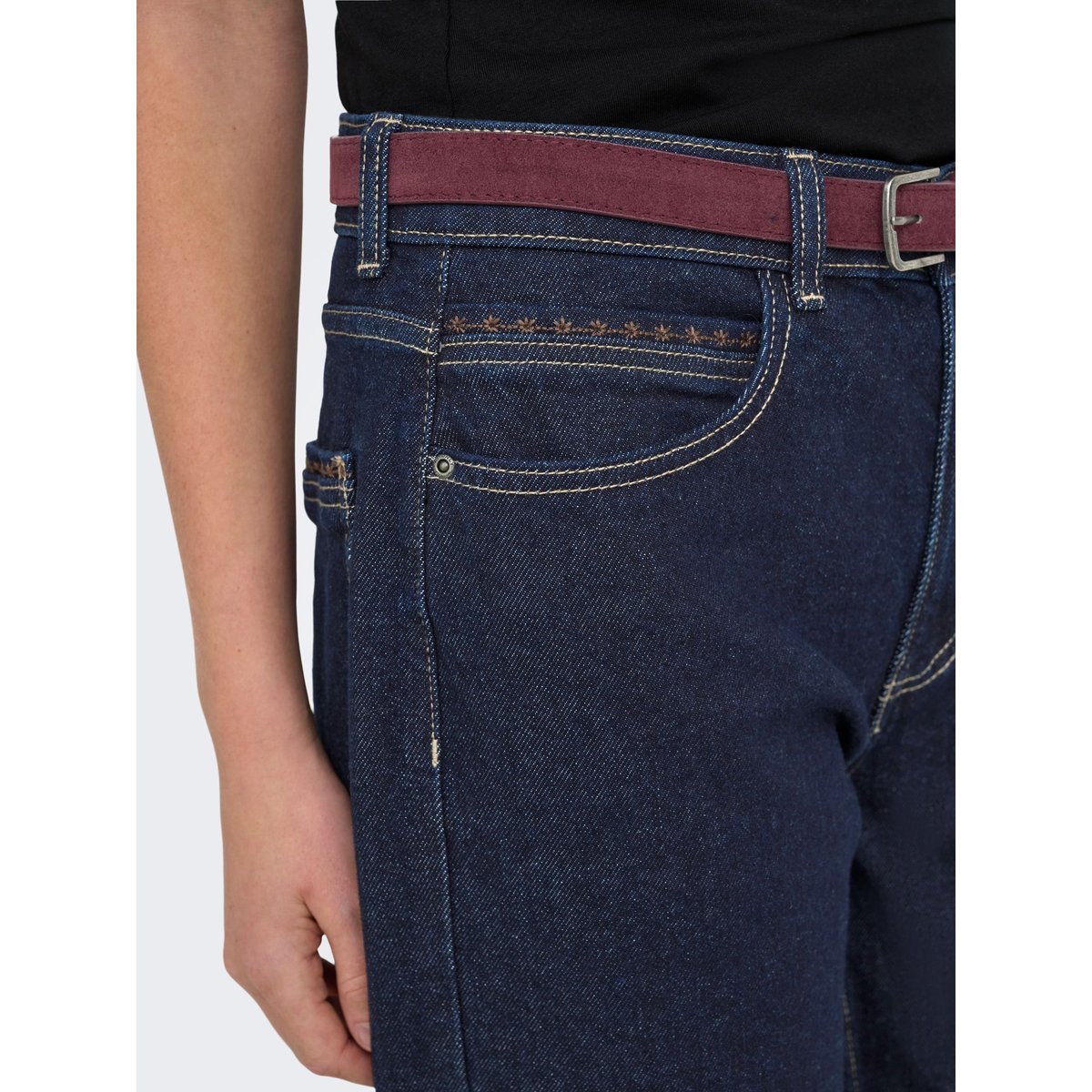 Jean À Jambe Large dark blue denim 1, ONLY