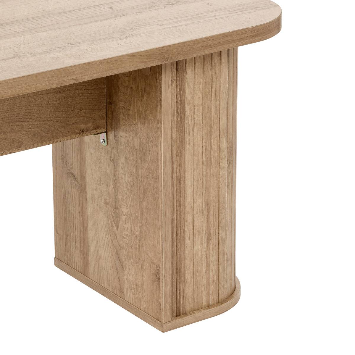 Banc en bois imitation chêne COLVA beige, ATMOSPHERA