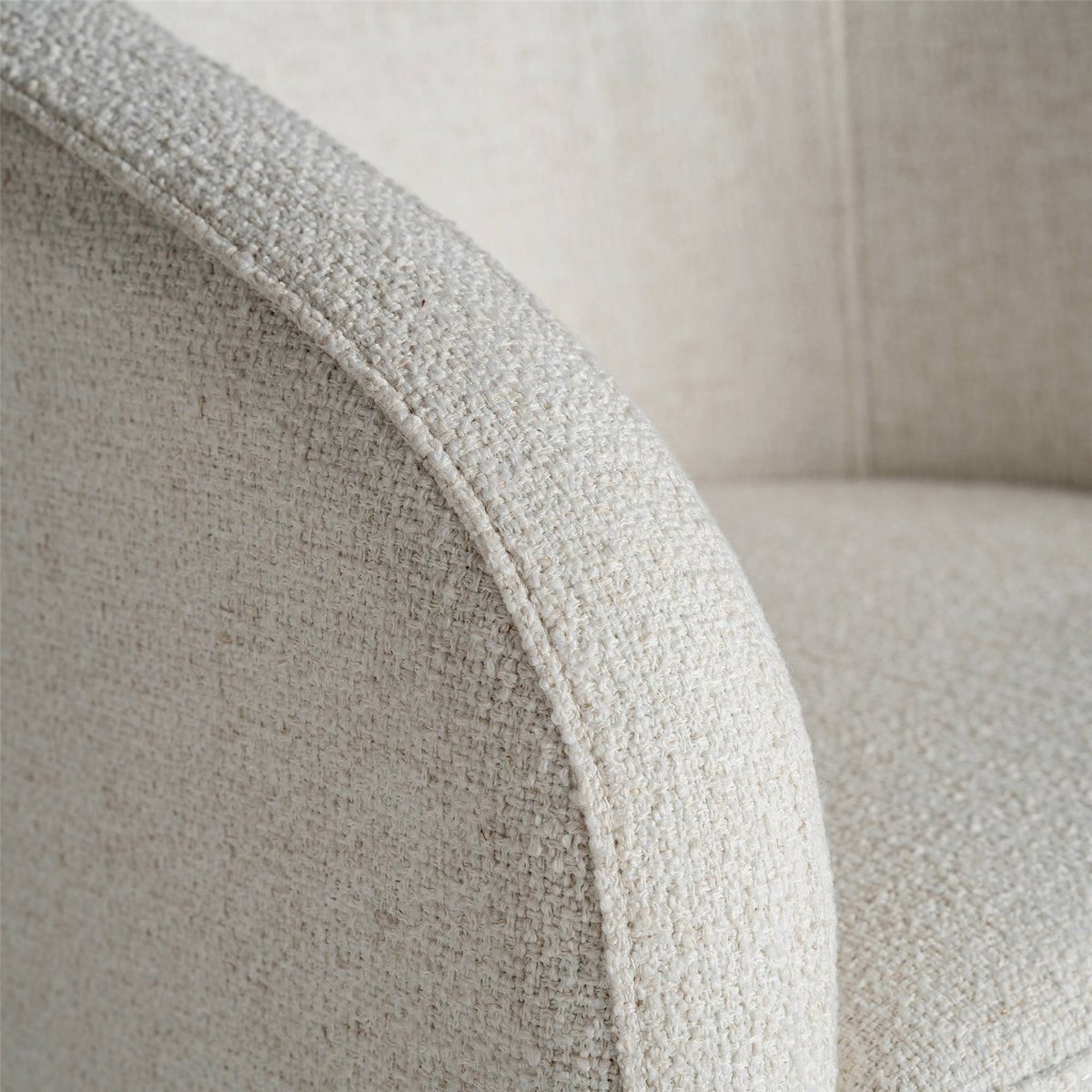 Fauteuil art déco blanc cassé finition naturelle, RECOLLECTION