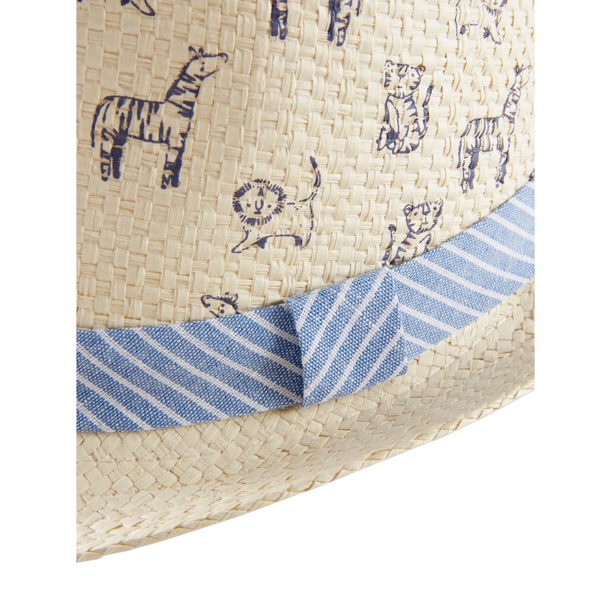 Borsalino aspect paille naturel imprimé, VERTBAUDET