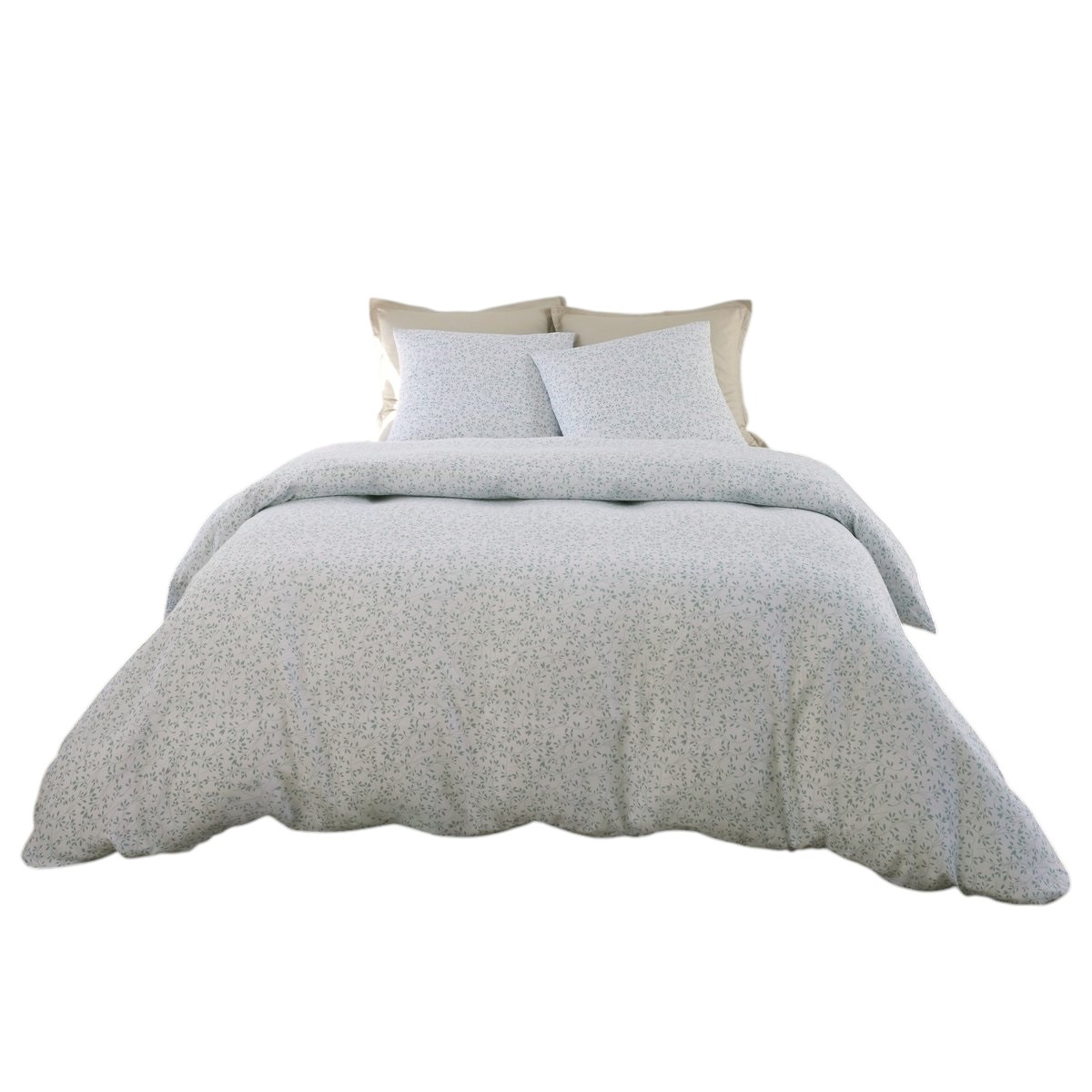 Housse de couette + taies gaze de coton Murmure blanc, EDEN