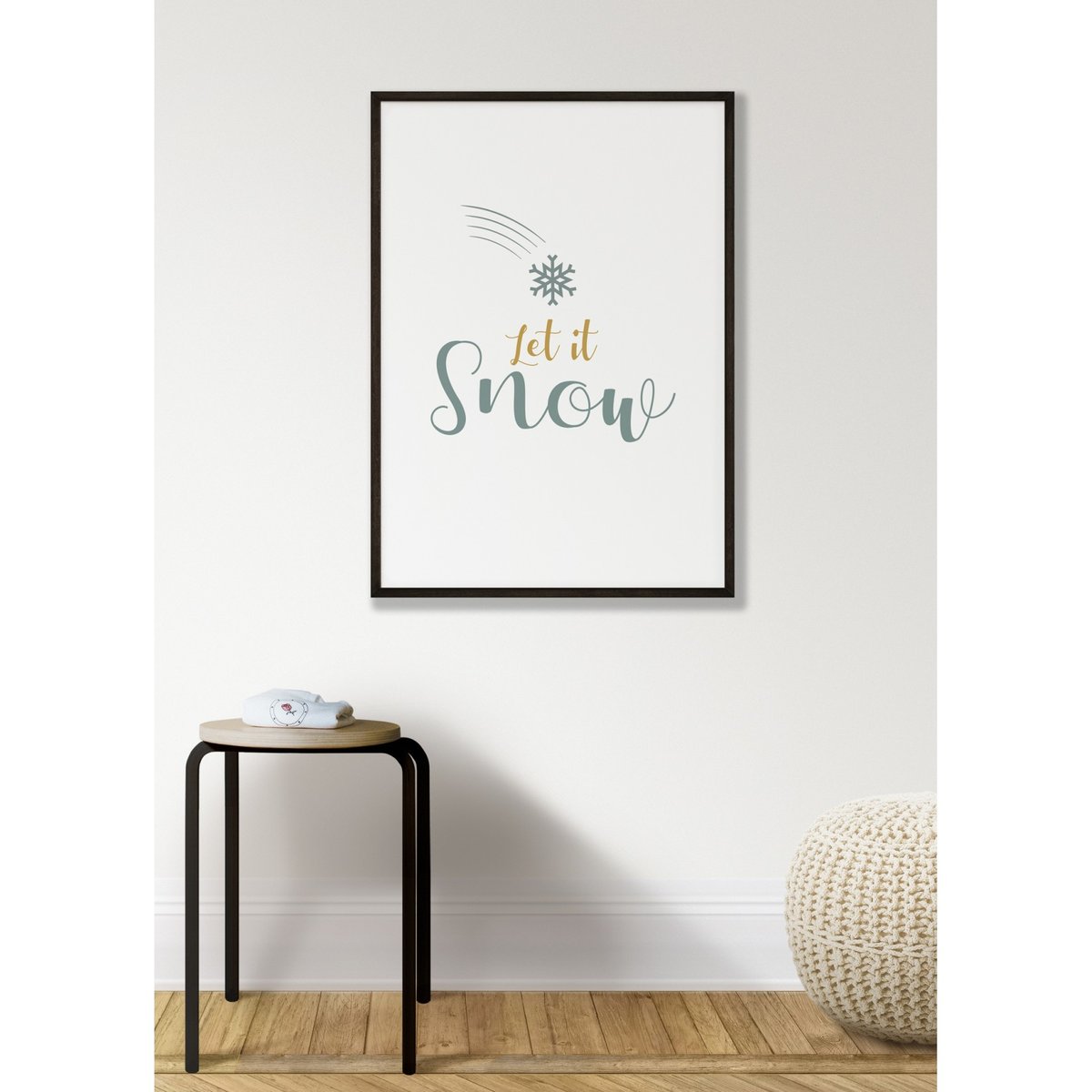 Affiche 'Let it snow' blanc, L'AFFICHERIE