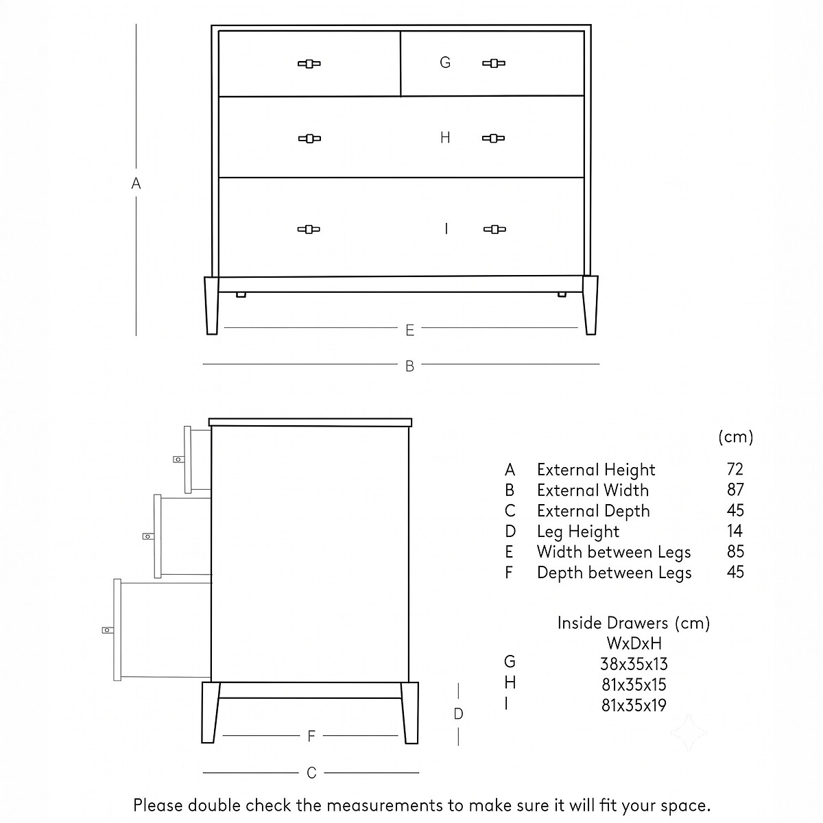 Verne Mango Wood 4 Drawer Chest Of Drawers grey, SWOON