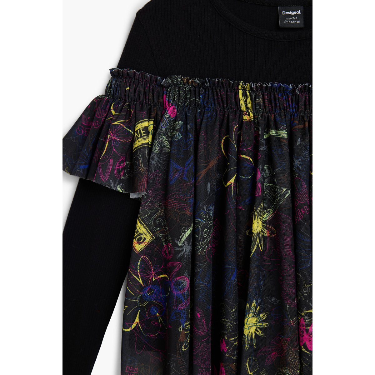 T-SHIRT À IMPRIMÉ FLORAL noir, DESIGUAL