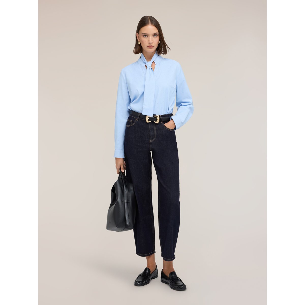 Chemise avec nœud et micro strass light - blue, MOTIVI