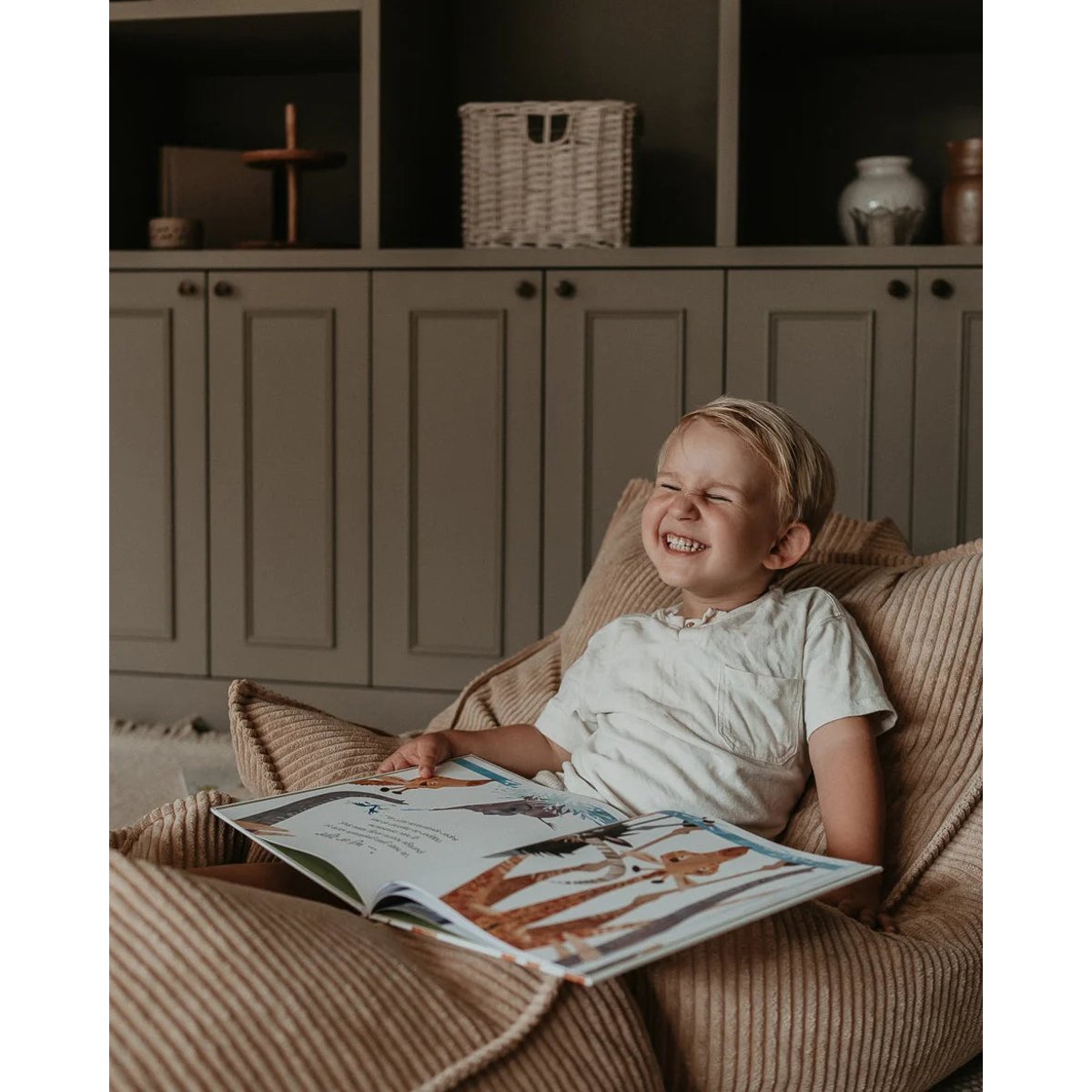 Fauteuil Pouf Enfant en Velours Côtelé brown sugar, WIGIWAMA