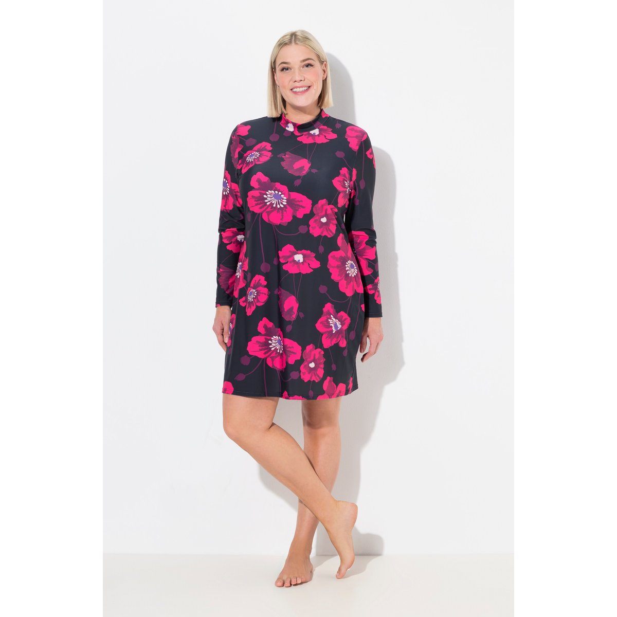 Robe de bain avec bonnets souples noir, ULLA POPKEN