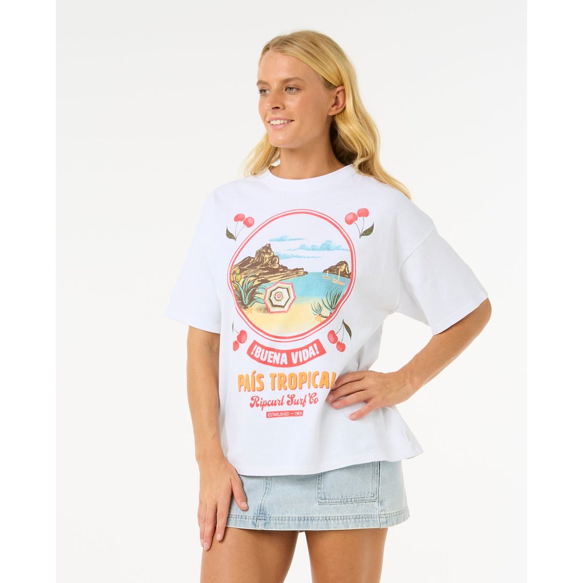 T-shirt COVE HERITAGE TEE optical white, RIP CURL