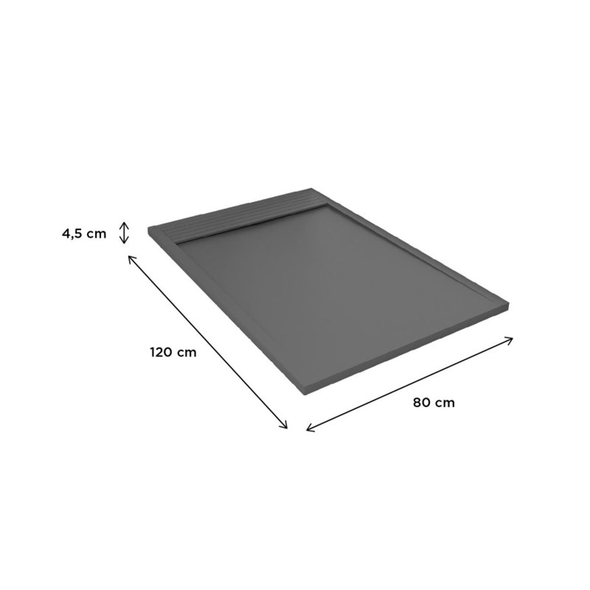 Receveur de douche en béton extra-plat JOSEPH gris, MOB IN
