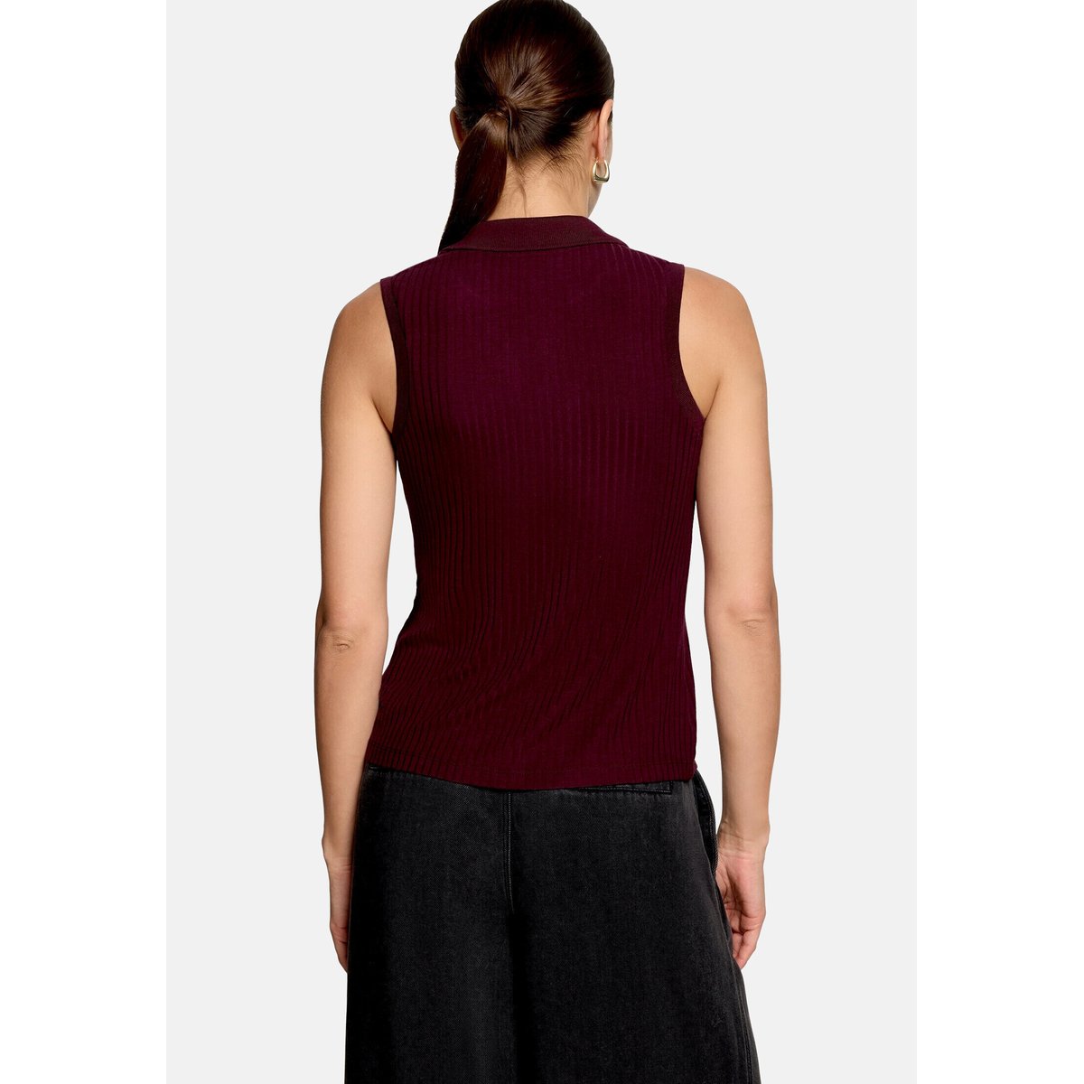 Polo à col dark aubergine, ZERO