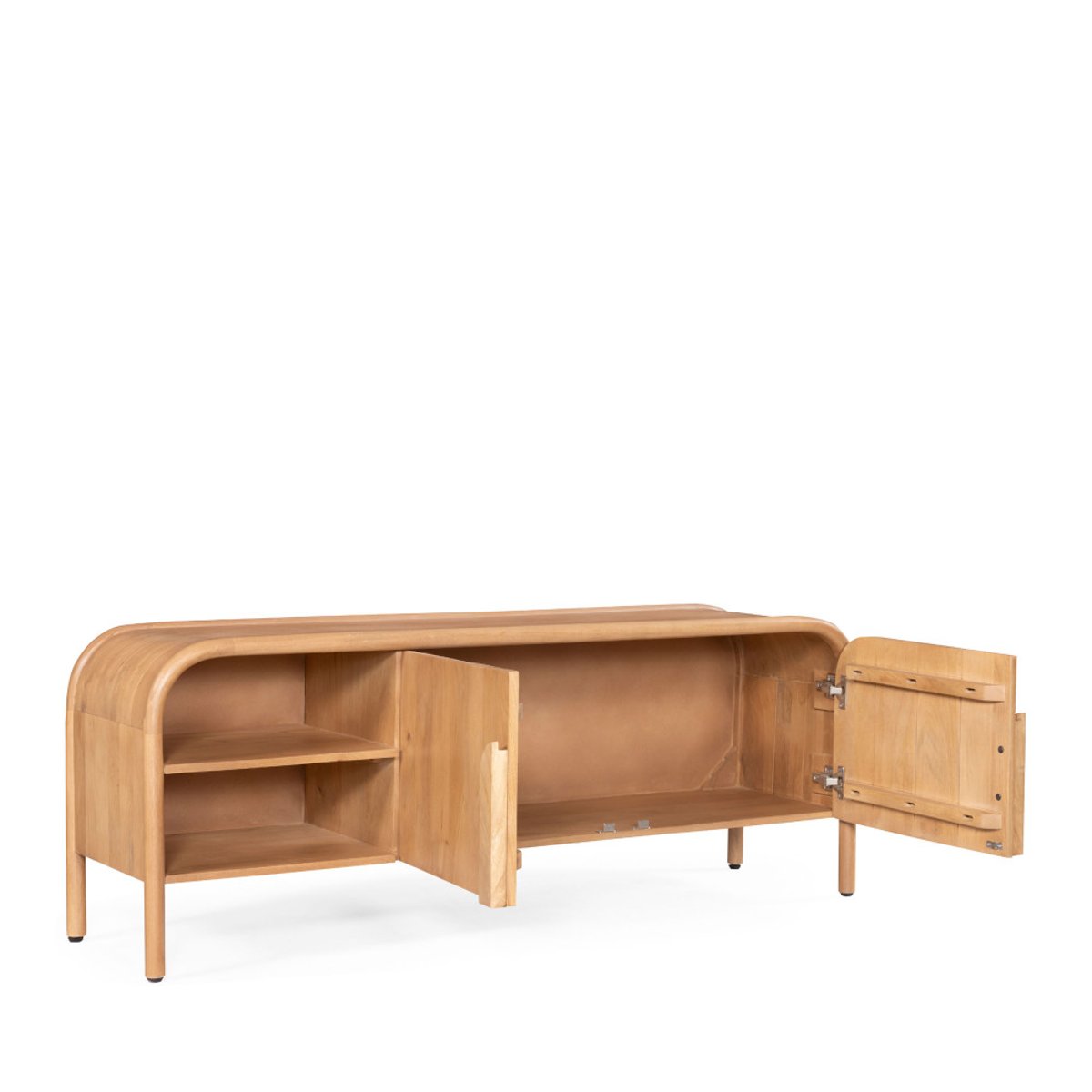 Meuble TV 2 portes en bois massif L150cm- BALI bois clair, DRAWER