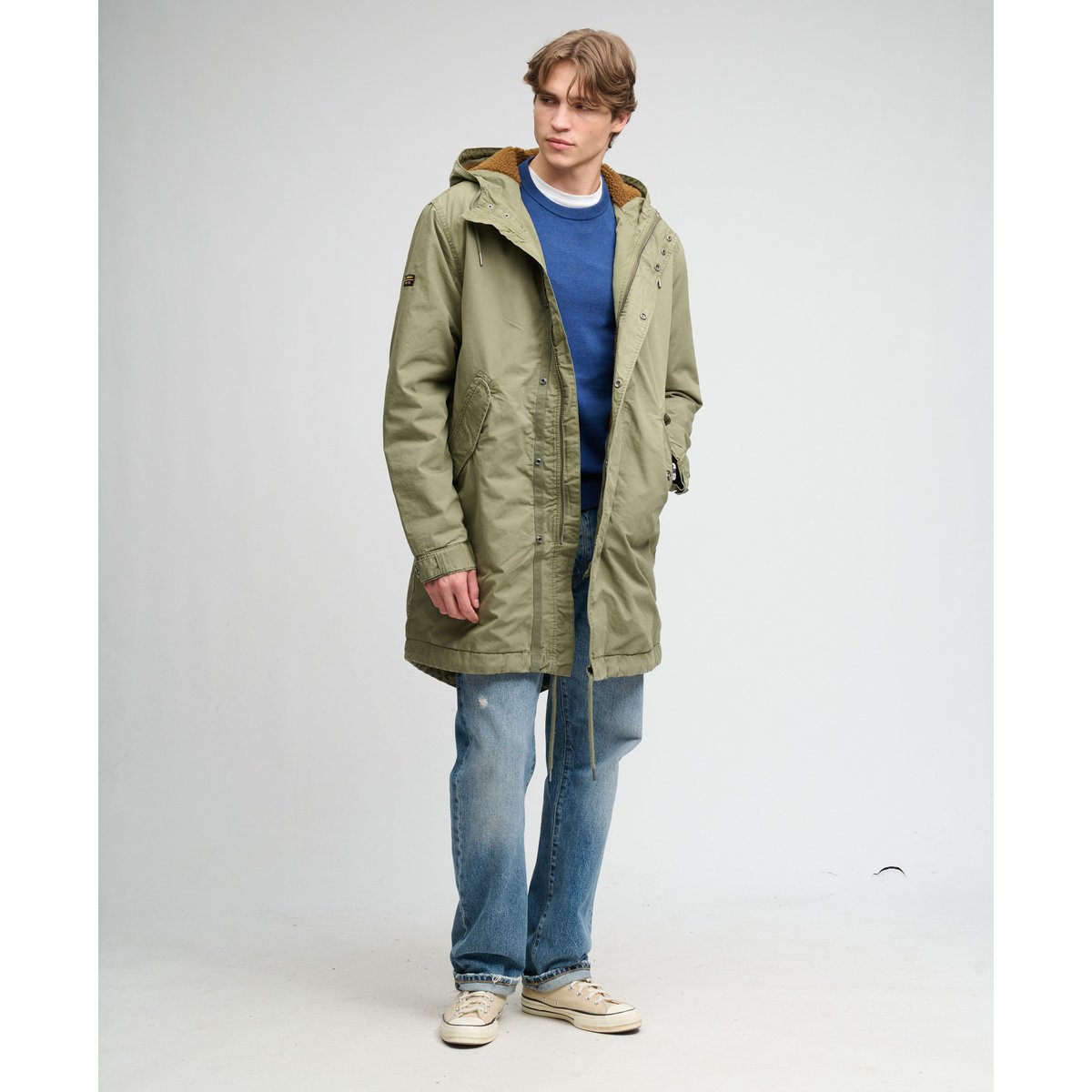 Parka Militaire Coupe Oversize vert olive shooting, SUPERDRY