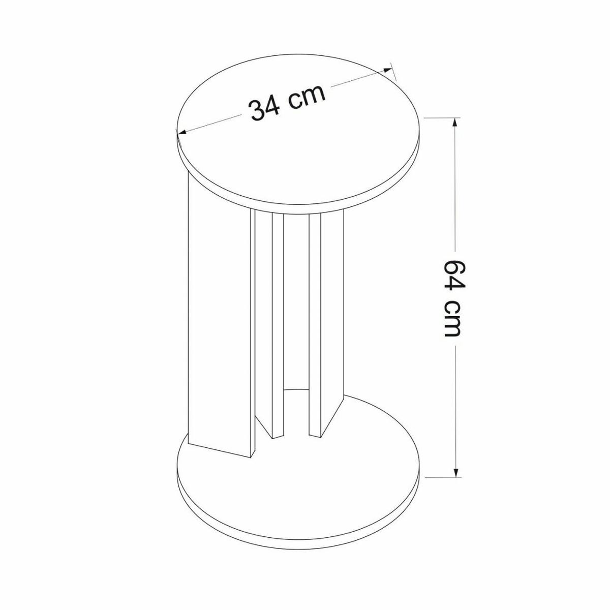 Bout de canapé rond décor bois foncé pied métal MARFA marron, PIER IMPORT
