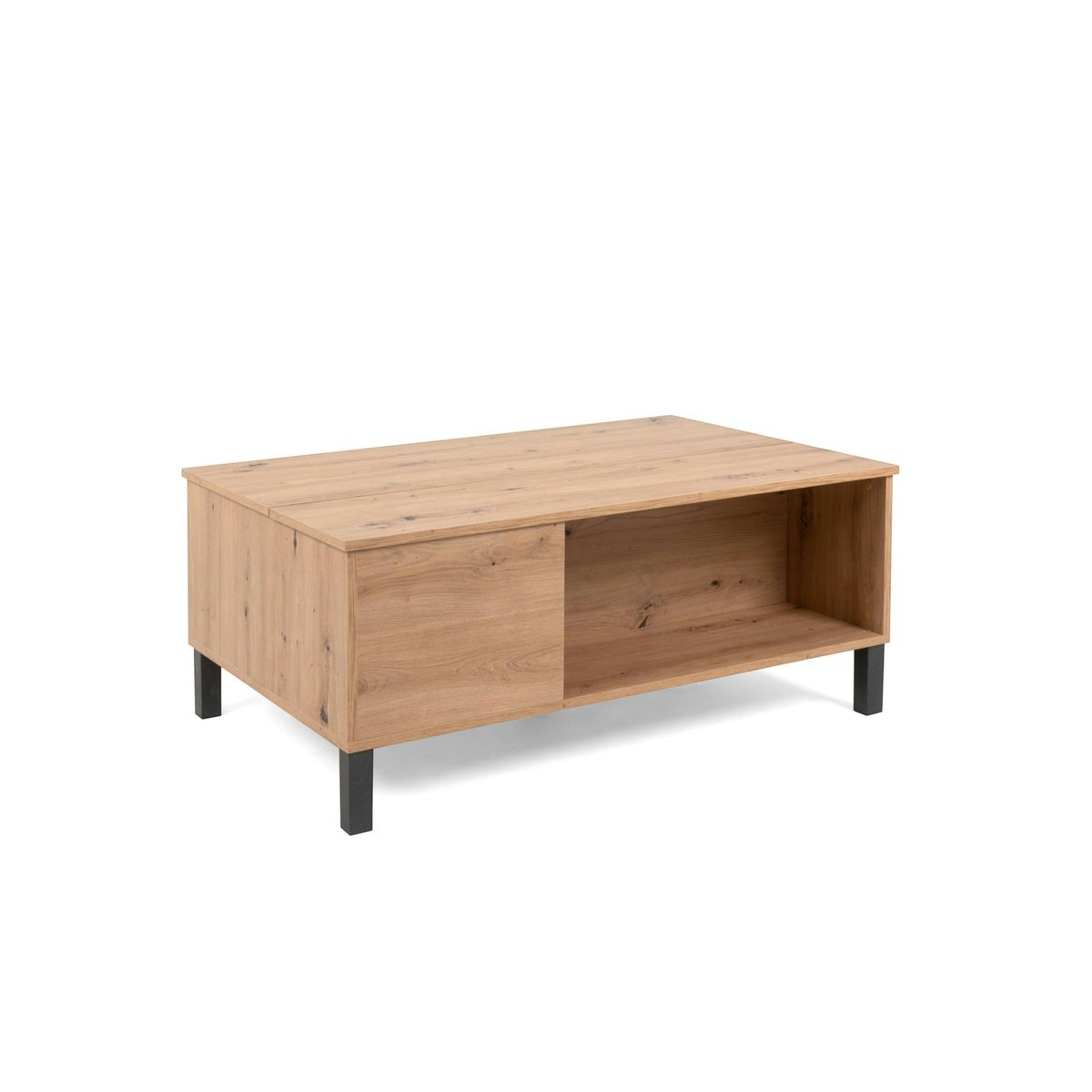 Table basse relevable effet bois avec rangement ALVA bois naturel, PIER IMPORT