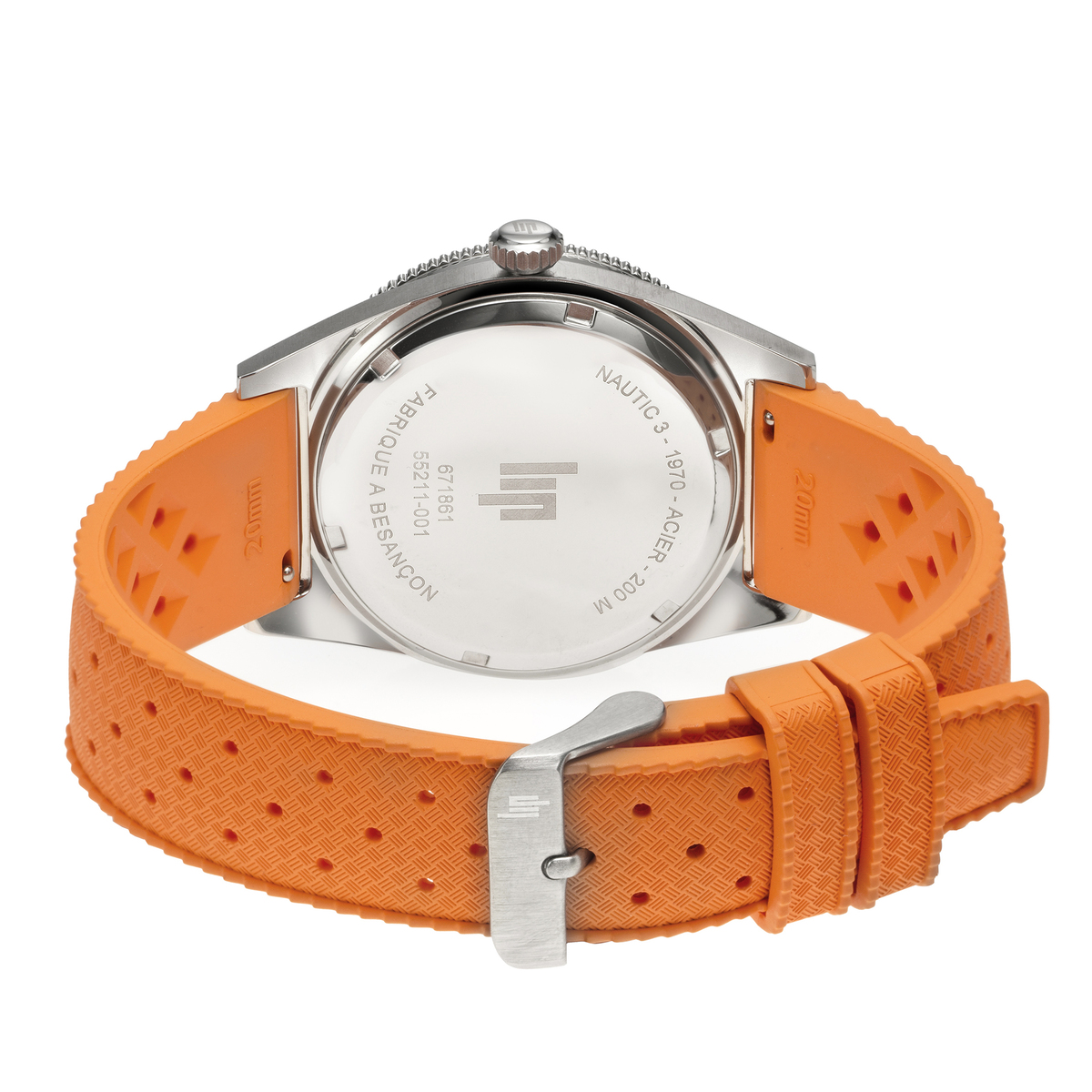 Montre Analogique  NAUTIC argenté bleu orange, LIP