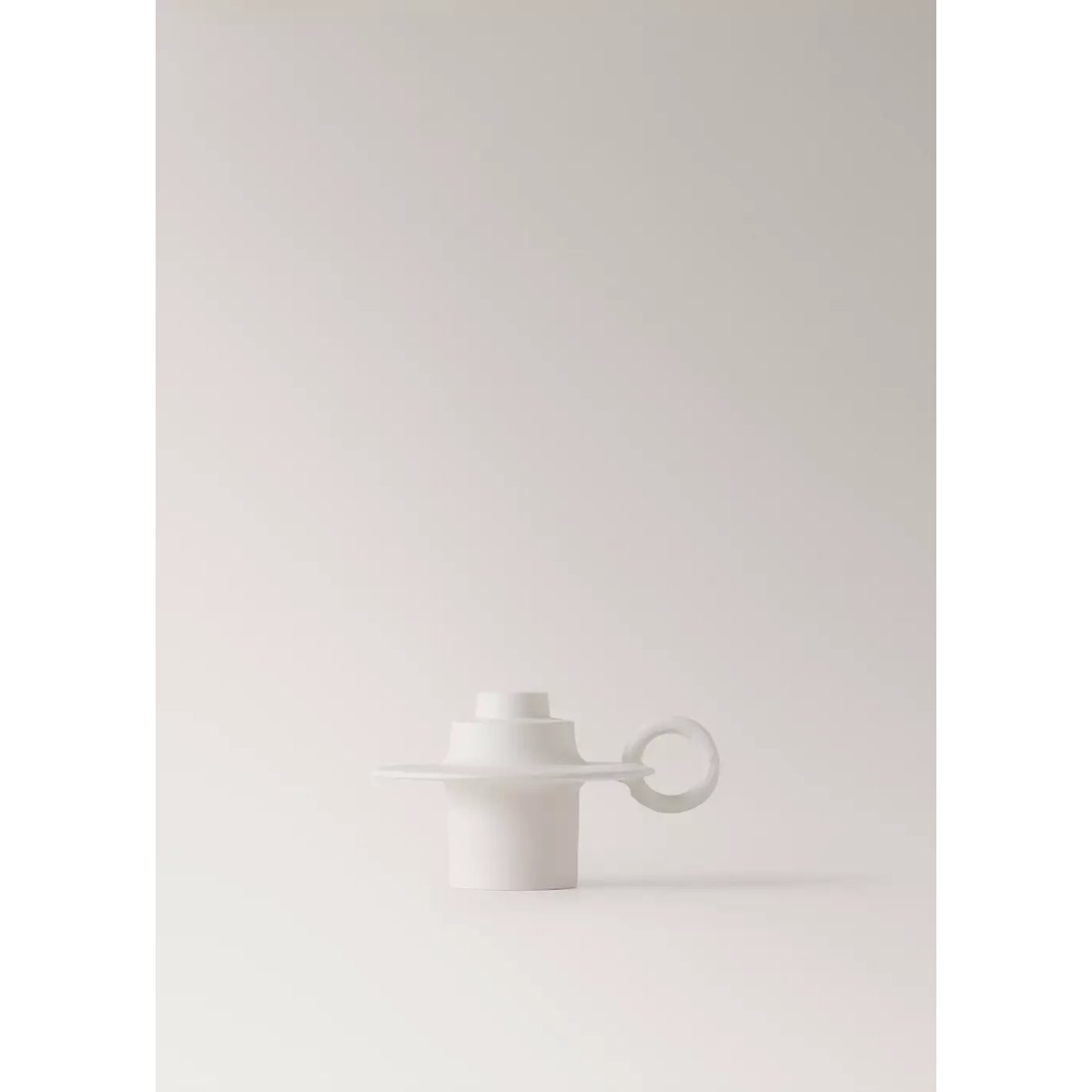 Bougeoir en métal laqué blanc cassé, MANGO HOME