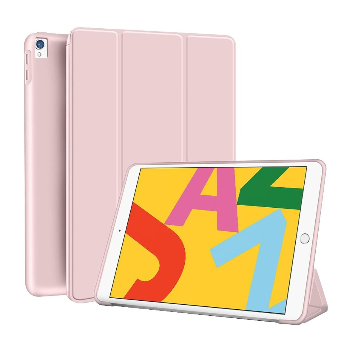 Etui Smart Cover à rabat avec support pour iPad 10.2 (2019-2021) rose, EVETANE