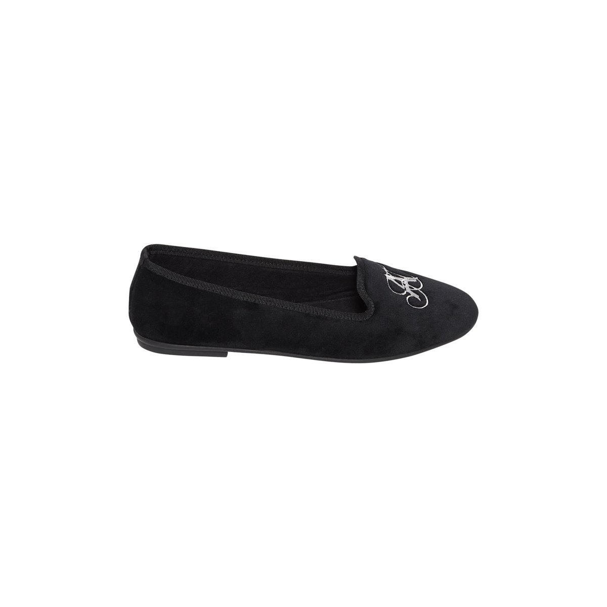 Chaussons ballerine en velours noir noir, ARTHUR