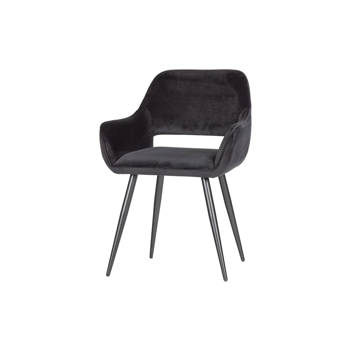Chaises de table velours JELLE noir, WOOOD