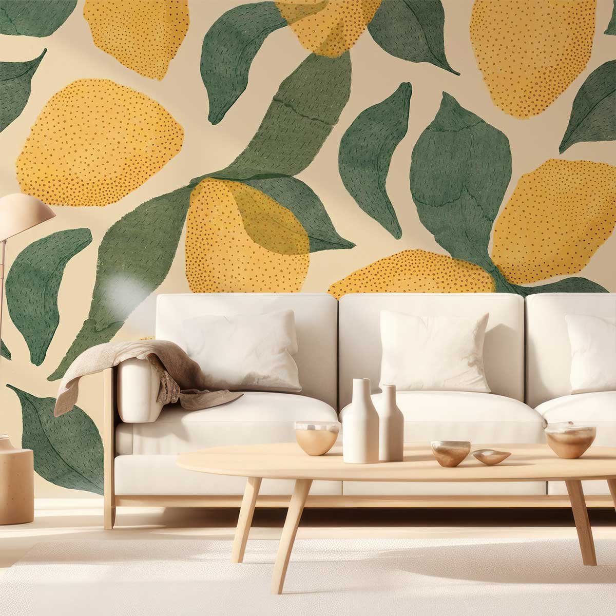 Papier peint citrons d'été intissé, HEXOA