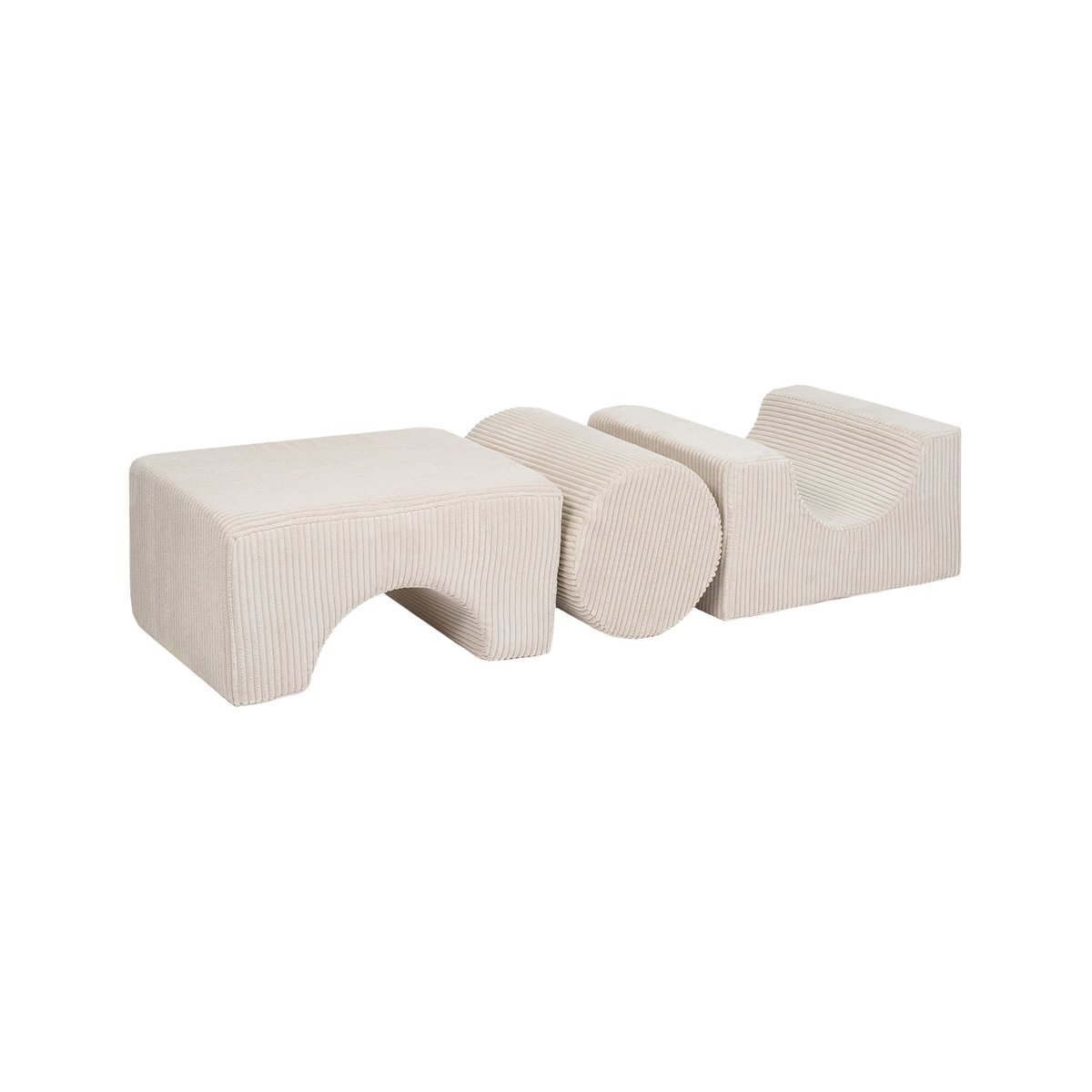 Blocs de mousse 3 éléments, VELOURS COTELE ecru, MEOW BABY