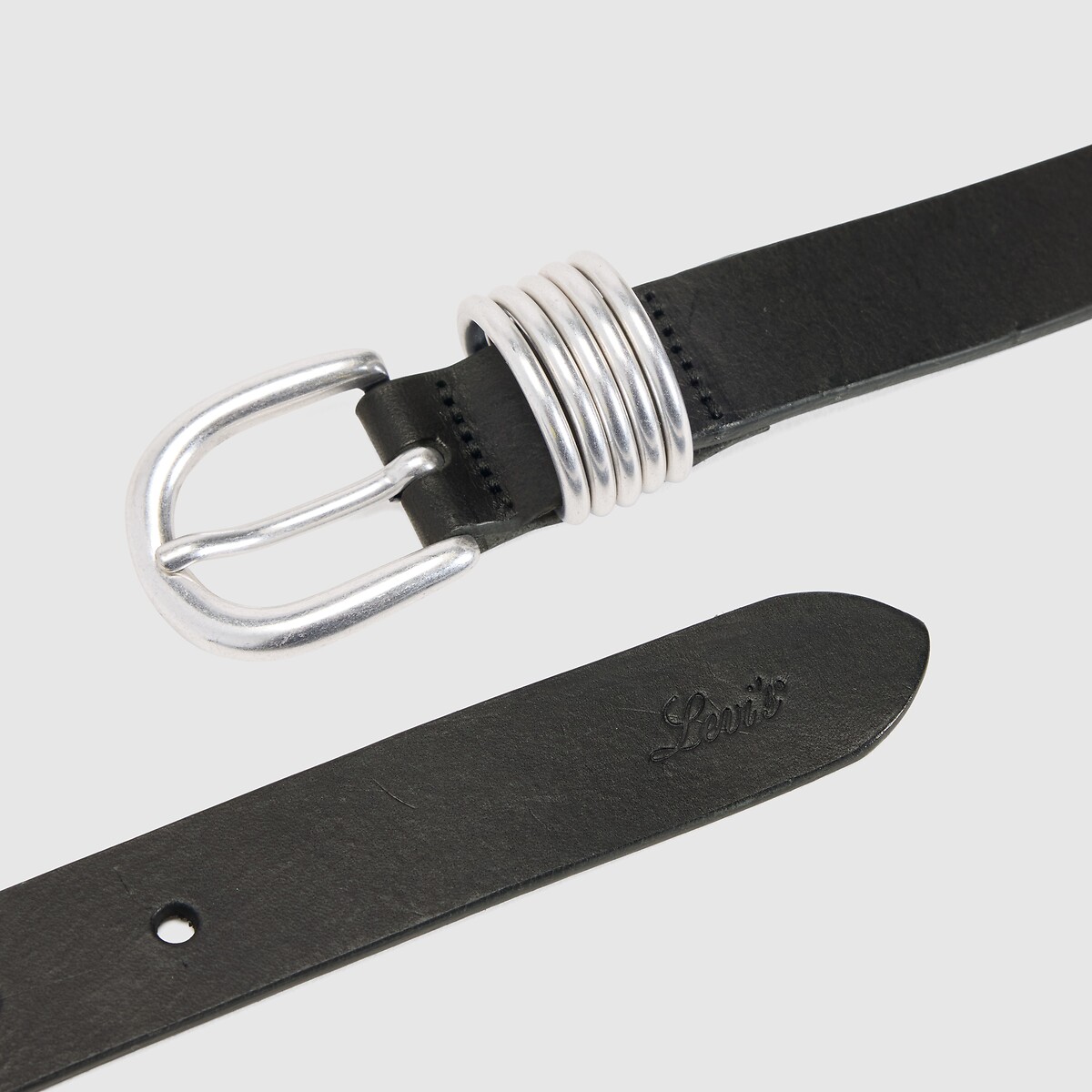 Cinturón de cuero LYLA RING negro, LEVI'S