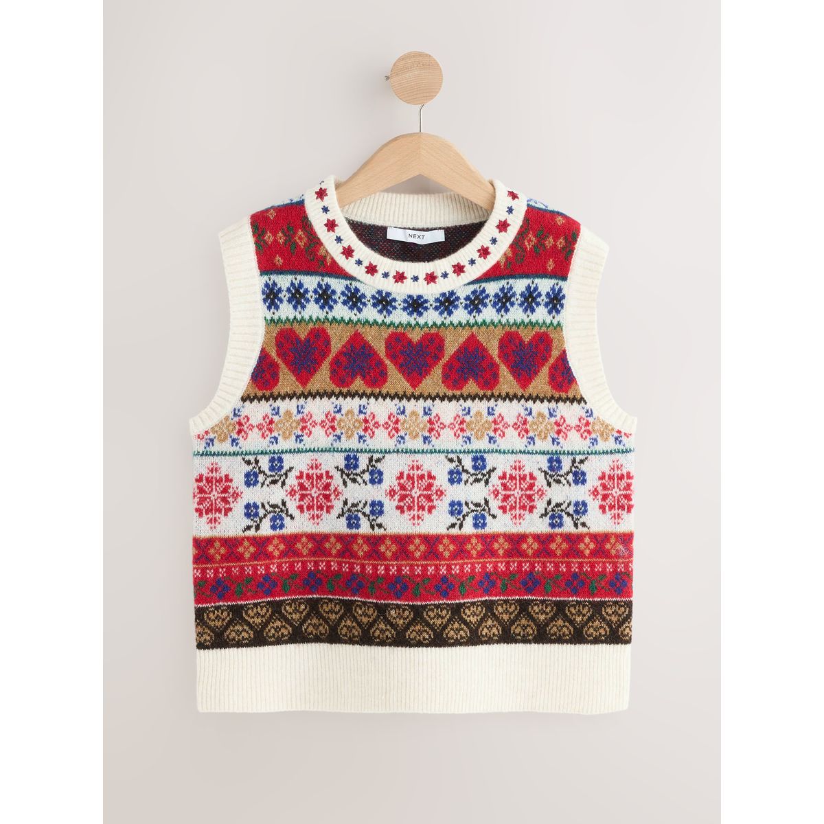 Débardeur en maille contenant de la laine fairisle multiple, NEXT