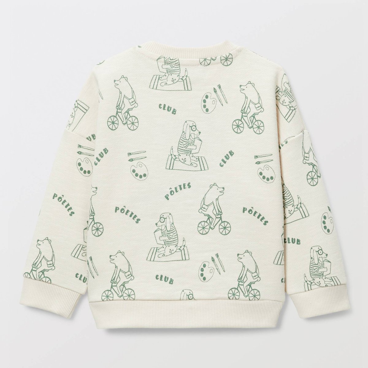 Sweat imprimé en coton BIO GOTS naturel, BOUT'CHOU