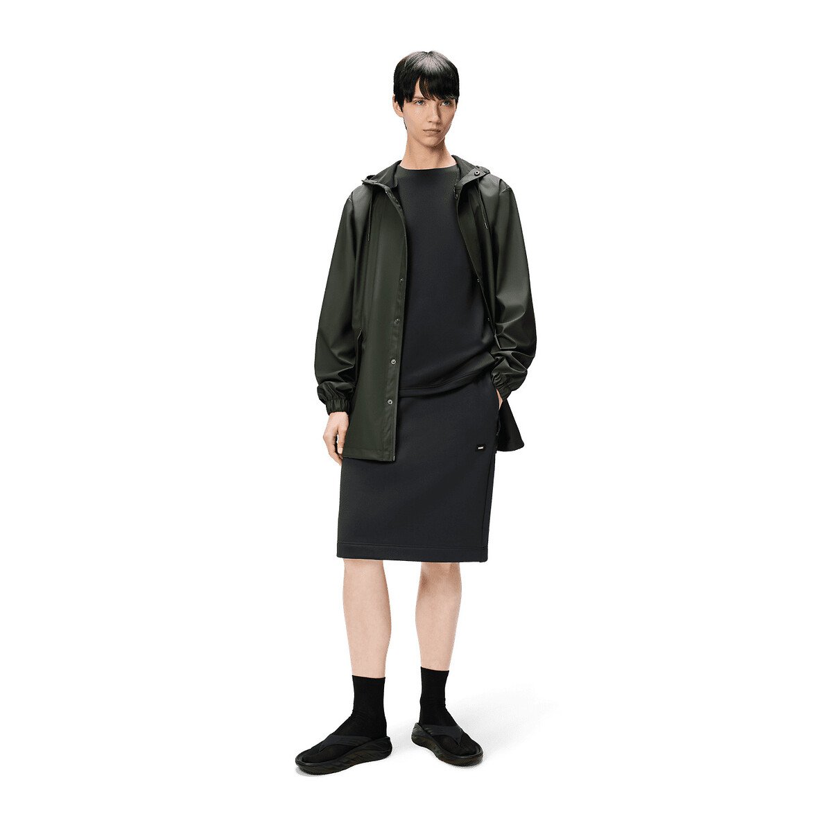 Unisex-Regenmantel mit Kapuze FISHTAIL JACKET khaki, RAINS