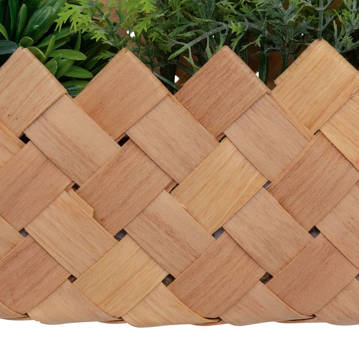 Plante artificielle suspendue avec panier en fibre de bambou JIKA beige, ATMOSPHERA