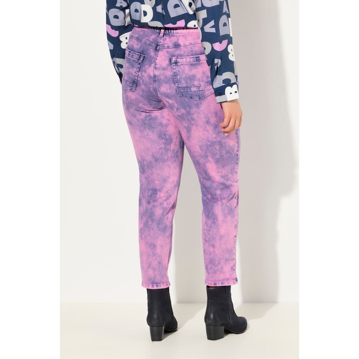Jean Boyfriend 5 poches, matière stretch améthyste, ULLA POPKEN