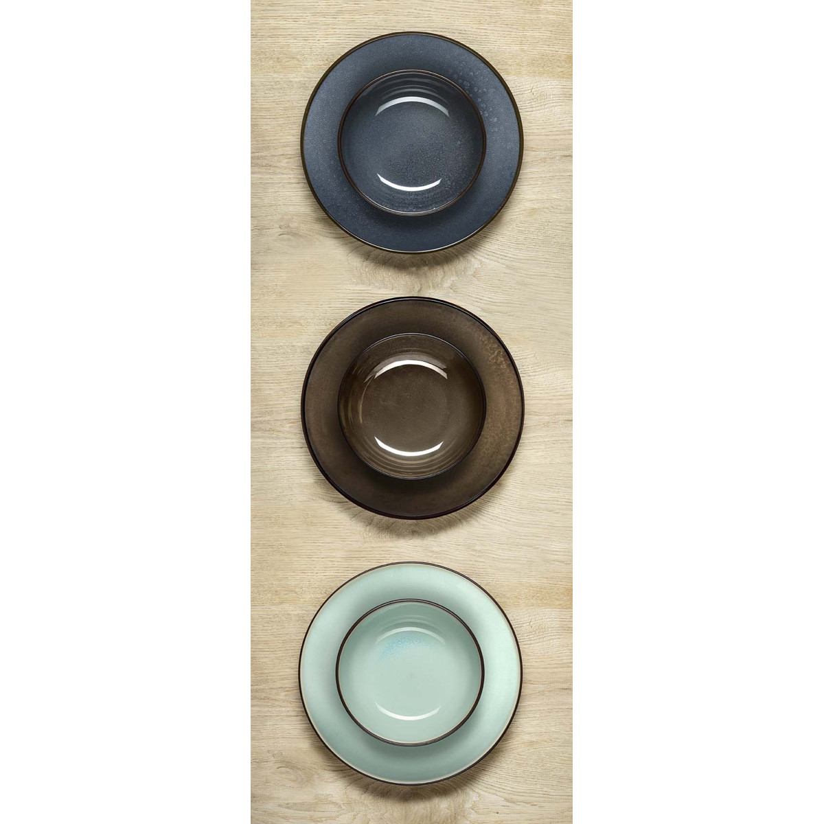 Coffret 6 assiettes plates - FEELING indigo, MEDARD DE NOBLAT