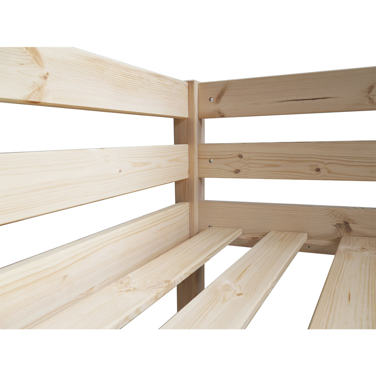 Lit mezzanine Bois massif  AARON bois naturel, AKITEN RETAIL