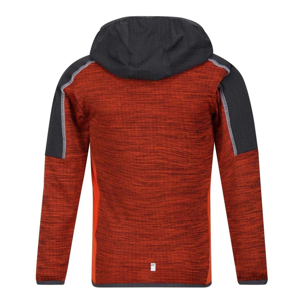 Veste chinée à capuche motif/style panneau contrasté BURNTON orange vif / rouge orange, REGATTA