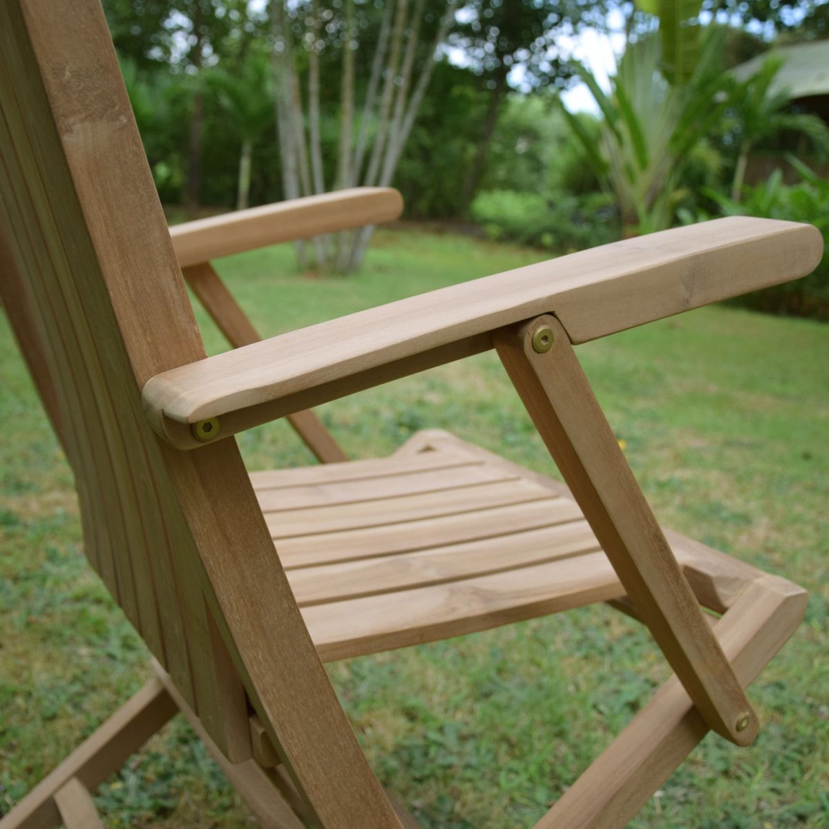 Fauteuils de jardin pliantes en teck massif (lot de 2) - KARIMUN naturel, TECK ATTITUDE