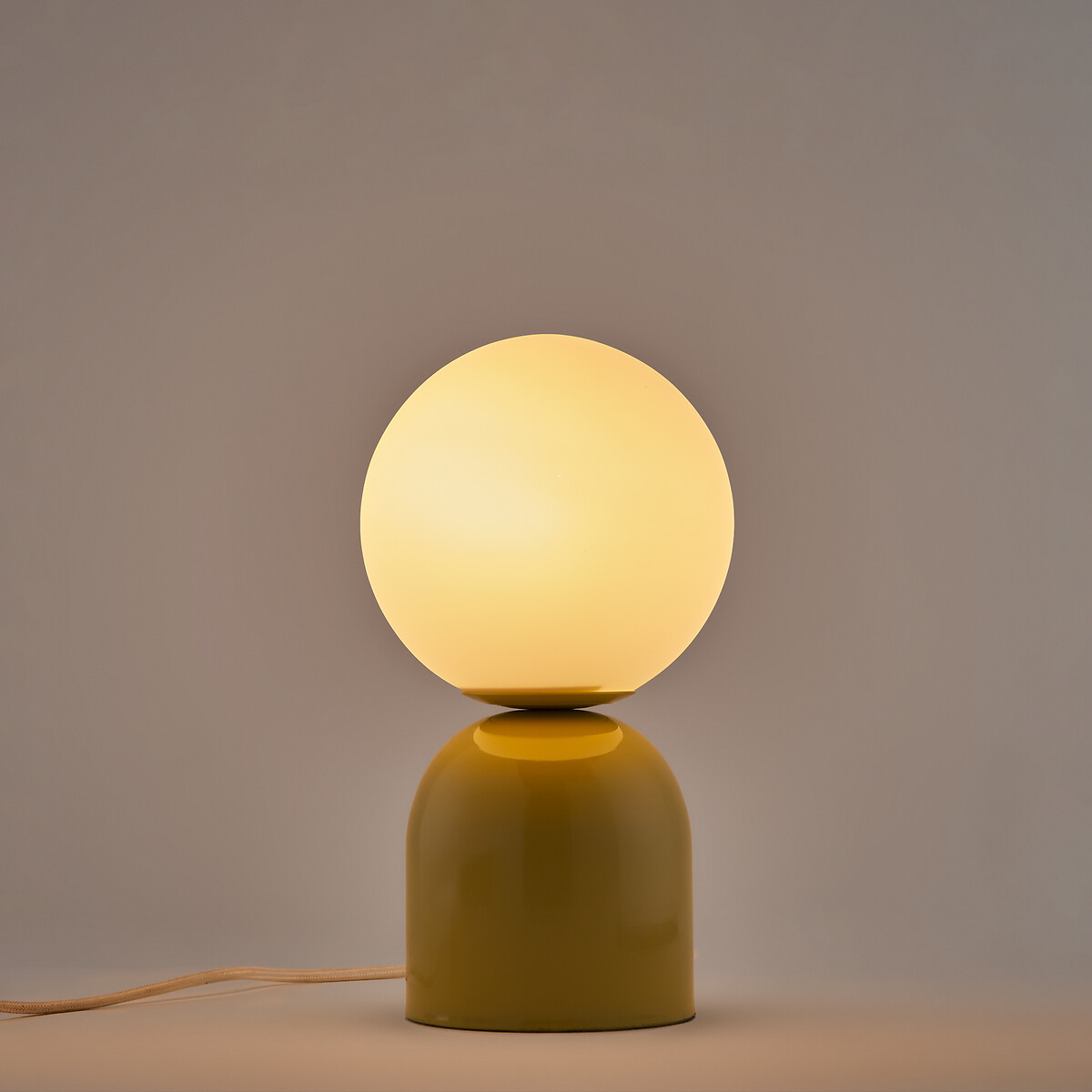 Lampe à poser, en métal acier et verre opalin, SILA vert tilleul, LA REDOUTE INTERIEURS