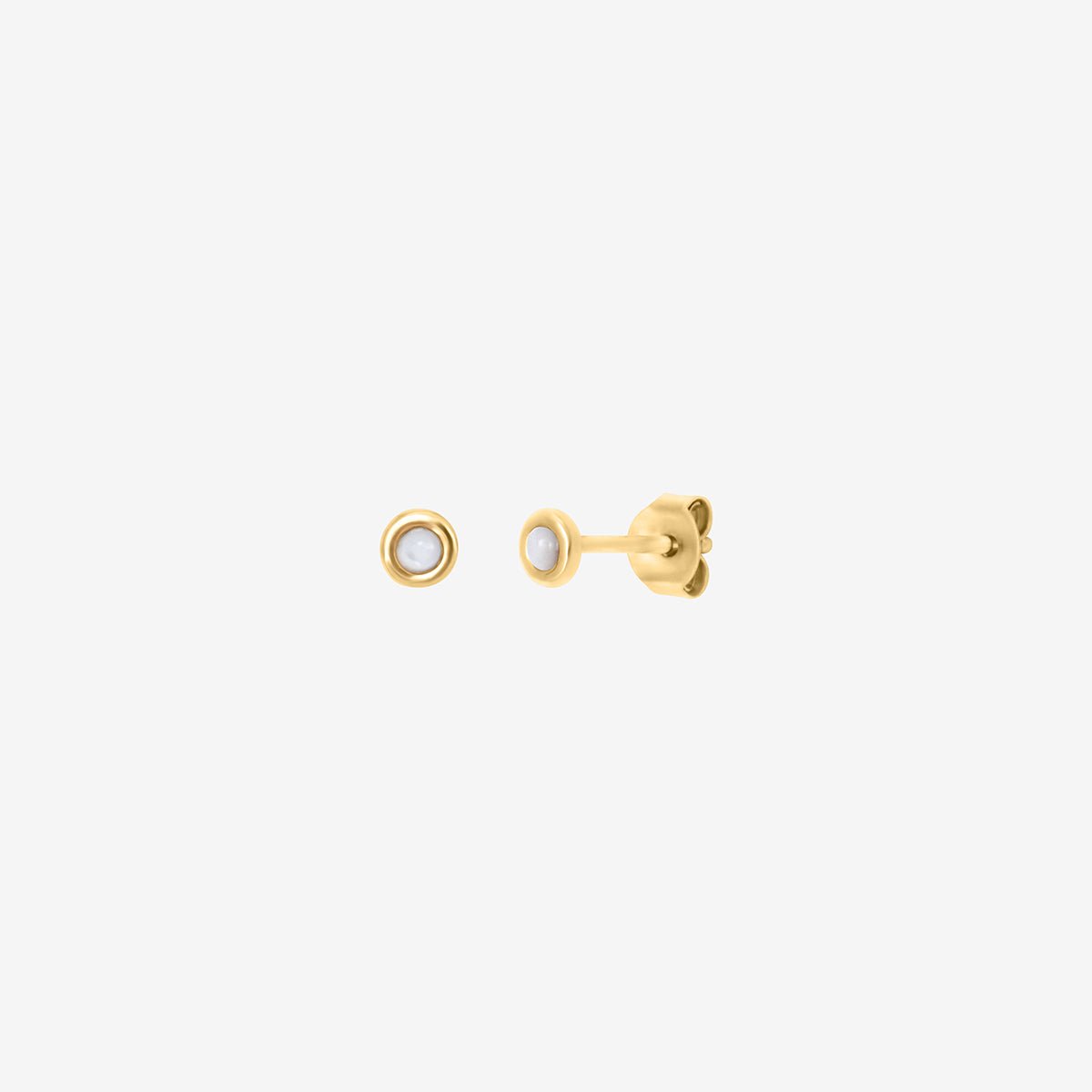 Boucles d'oreilles dorées nacre blanche - tiny blanc, CAROLINE NAJMAN