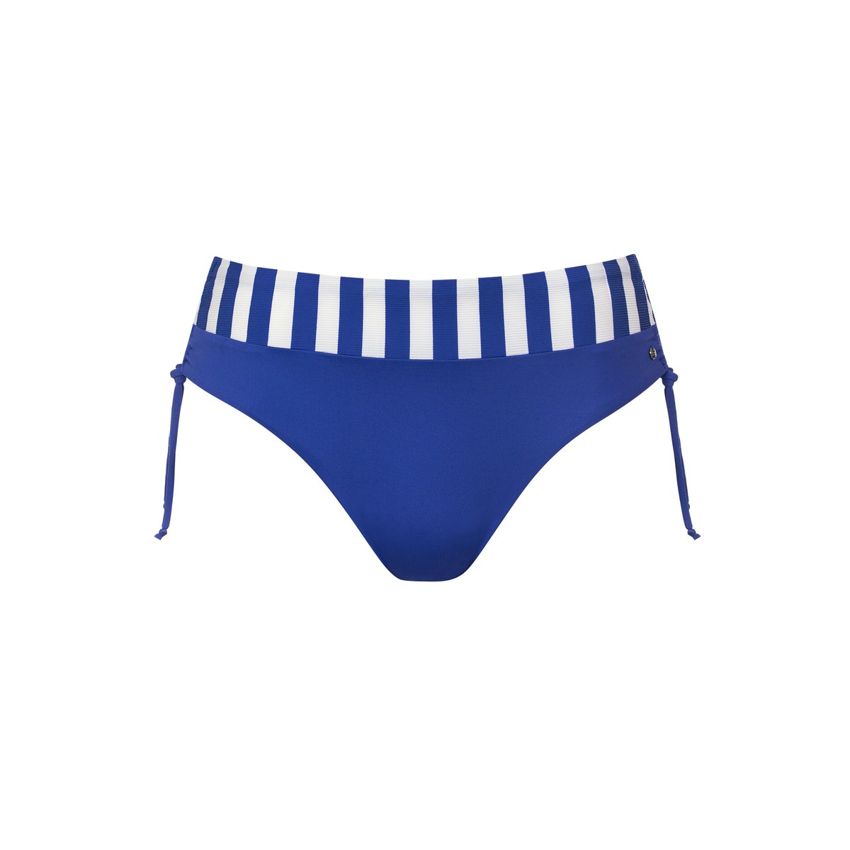 Bas maillot slip de bain taille haute côtés réglables Rhodes bleu, LISCA