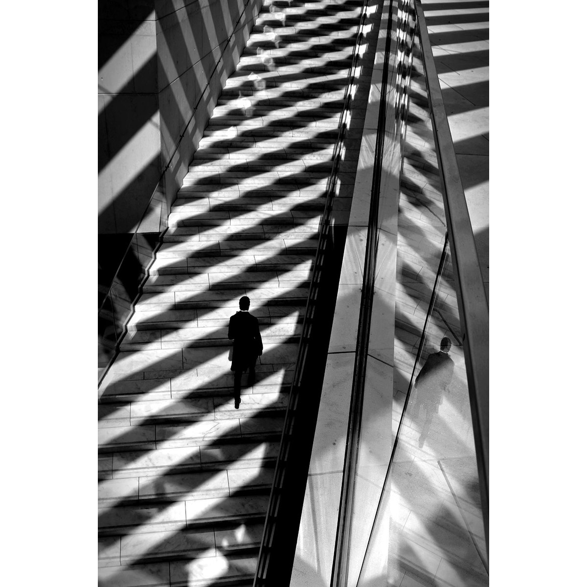 Tableau noir et blanc Jeu d'ombre tableau alu dibond, HEXOA