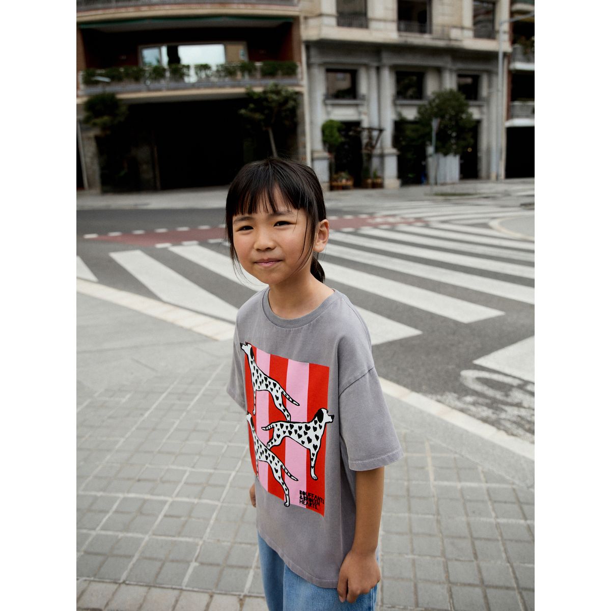 T-shirt oversize à motif kendra dandy dalmatien gris, NEXT